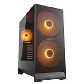 Gabinete Cougar Airface 180 Atx Mid Tower Lateral De Vidro Temperado Usb Tipo C Com 3 Fan Preto 385va40.0001
