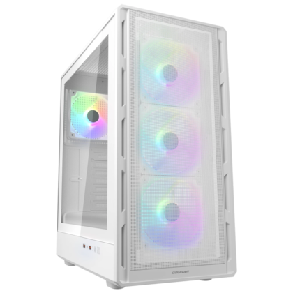 Gabinete Cougar Airface Pure Rgb Atx Mid Tower Lateral De Vidro Temperado Usb 3.0 Com 4 Fan Branco 382Ga50.0002