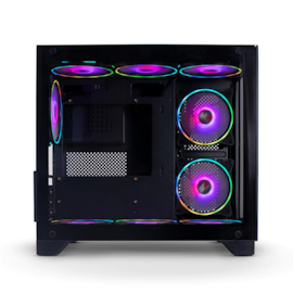 Gabinete Dt3 Hyper Mid Tower Lateral E Frontal De Vidro Sem Fans Preto 13872-1
