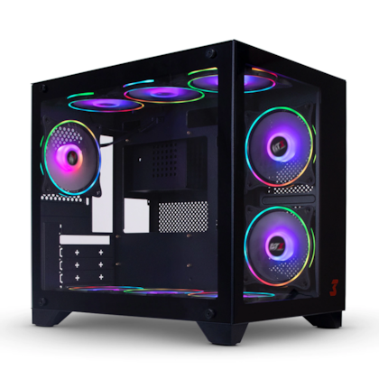 Gabinete Dt3 Hyper Mid Tower Lateral E Frontal De Vidro Sem Fans Preto 13872-1