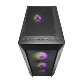 Gabinete Fsp Cmt218 Atx Mid Tower Usb 3.0 Lateral De Vidro Temperado Com 4 Fan Preto