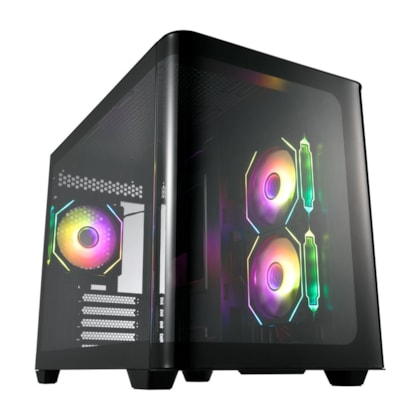 Gabinete Fsp S380 Matx Mid Tower Usb 3.0 Vidro Temperado Com 3 Fan Preto S380-ba