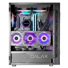 Gabinete Galax Revolution-06 Atx Mid Tower Lateral De Vidro Temperado 4 Fans Sem Fonte Preto G-cgg6agba4b0-glxg