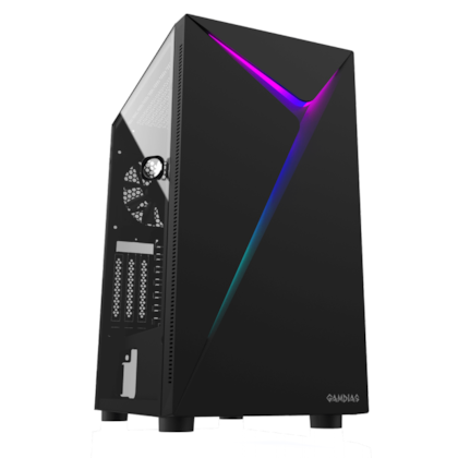 Gabinete Gamdias Argus E4 Elite Rgb Atx Mid Tower Lateral De Vidro Temperado USB 3.0 Preto Sem Fonte Sem Fan