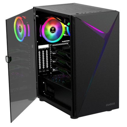 Gabinete Gamdias Argus E4 Elite Rgb Mid Tower Vidro Temperado Preto Sem Fonte Sem Fan