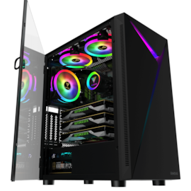 Gabinete Gamdias Argus E4 Elite Rgb Mid Tower Vidro Temperado Preto Sem Fonte Sem Fan