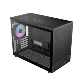 Gabinete Gamdias Athena M4M Matx Mini Tower Lateral De Vidro Temperado Usb Tipo C Com 3 Fan Preto