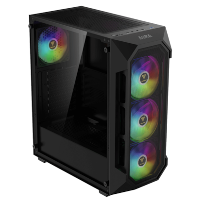 Gabinete Gamdias Aura Gc1 Elite Argb Atx Mid Tower Usb 3.0 Lateral De Vidro Temperado Preto