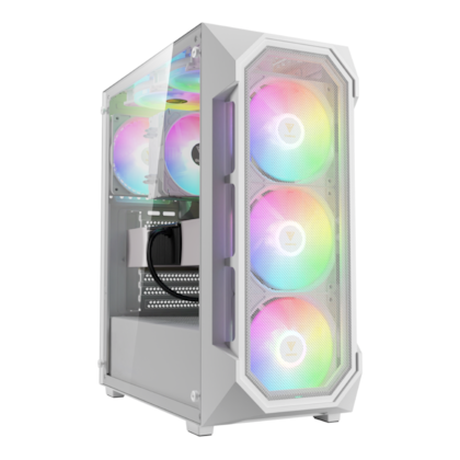 Gabinete Gamdias Aura GC1 Elite Atx Mid Tower Vidro Temperado Com 4 Fans Sem Fonte Branco