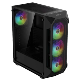 Gabinete Gamdias Aura GC1 Elite Atx Mid Tower Vidro Temperado Com 4 Fans Sem Fonte Preto