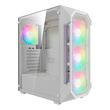 Gabinete Gamdias Aura Gc1 Elite Hw Argb Atx Mid Tower Lateral De Vidro Temperado Usb 3.0 Branco