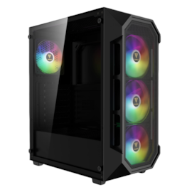 Gabinete Gamdias Aura Gc1 Elite Mid Tower Atx Lateral De Vidro Temperado Com 4 Fans Usb 3.0 Preto
