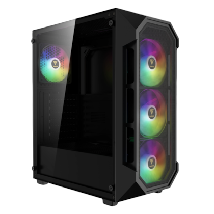 Gabinete Gamdias Aura Gc1 Elite Mid Tower Atx Lateral De Vidro Temperado Com 4 Fans Usb 3.0 Preto