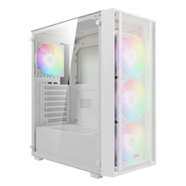 Gabinete Gamdias Aura Gc2 Elite Argb Atx Mid Tower Usb 3.0  Lateral De Vidro Temperado Branco