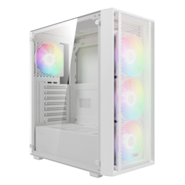 Gabinete Gamdias Aura GC2 Elite Atx Mid Tower Lateral De Vidro Temperado Com 4 Fans Sem Fonte Branco