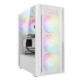 Gabinete Gamdias Aura GC2 Elite Atx Mid Tower Lateral De Vidro Temperado Com 4 Fans Sem Fonte Branco