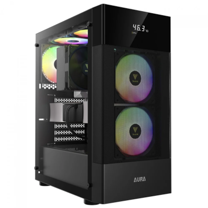 Gabinete Gamdias Aura Gc5 Elite Argb Atx Mid Tower Lateral De Vidro Temperado Usb 3.0 Preto