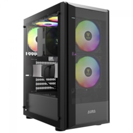 Gabinete Gamdias Aura Gc6 Argb Argb Atx Mid Tower Lateral De Vidro Temperado Usb 3.0 Preto