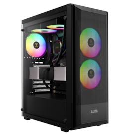 Gabinete Gamdias Aura Gc6 Elite Argb Atx Mid Tower Lateral De Vidro Temperado Usb 3.0 Preto