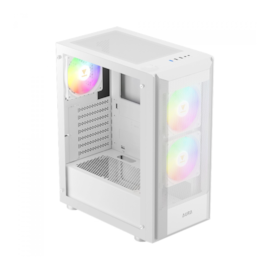 Gabinete Gamdias Aura Gc6 Wh Argb Atx Mid Tower Lateral De Vidro Temperado Usb 3.0 Branco