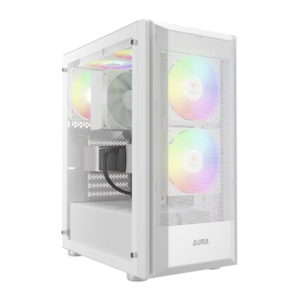 Gabinete Gamdias Aura Gc6 Wh Argb Atx Mid Tower Lateral De Vidro Temperado Usb 3.0 Branco