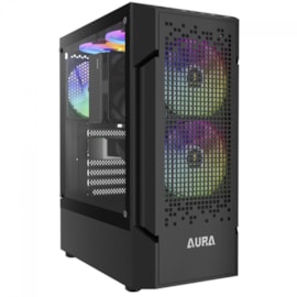 Gabinete Gamdias Aura Gc7 Argb Atx Mid Tower Lateral De Vidro Temperado Usb 3.0 Preto