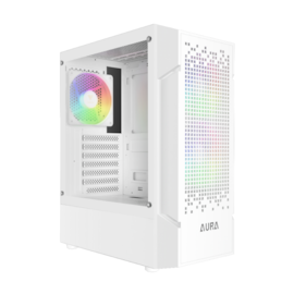 Gabinete Gamdias Aura Gc7 Wh Argb Atx Mid Tower Lateral De Vidro Temperado Usb 3.0 Branco
