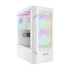 Gabinete Gamdias Aura Gc7 Wh Argb Atx Mid Tower Lateral De Vidro Temperado Usb 3.0 Branco