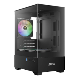 Gabinete Gamdias Aura Gc9M Elite Argb Matx Mini Tower Vidro Temperado Usb 3.0 Com 3 Fan Preto