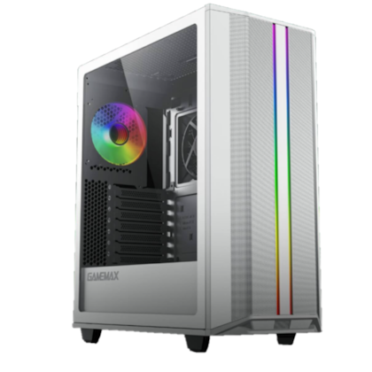 Gabinete Gamemax Precision Argb Eatx Mid Tower Lateral De Vidro Temperado Usb 3.0 Com 2 Fans Branco Precision White Coc