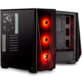 GABINETE GAMER CORSAIR CARBIDE SERIES SPEC DELTA RGB, MID TOWER, LATERAL VIDRO TEMPERADO, PRETO 3 FANS - CC-9011166-WW