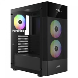 Gabinete Gamer Gamdias Aura Gc5 Argb Atx Mid Tower Lateral De Vidro Temperado Usb 3.0 Preto