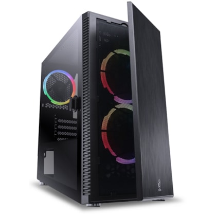 GABINETE GAMER PCYES SOLID MID TOWER PRETO SOPTRGB3FV