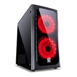 GABINETE GAMER PCYES VENUS LED VERMELHO MID TOWER 2 FANS