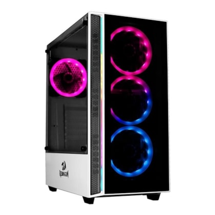 GABINETE GAMER REDRAGON GRAPPLE BRANCO MIDTOWER RGB GC-607WH