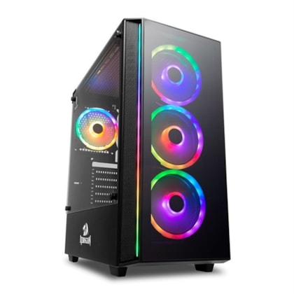 GABINETE GAMER REDRAGON GRAPPLE RGB MID TOWER PRETO GC-607BK