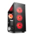 GABINETE GAMER REDRAGON WHEELJACK LATERAL/FRONTAL VIDRO TEMPERADO, COM 4 FANS VERMELHO , GC-606BK-R