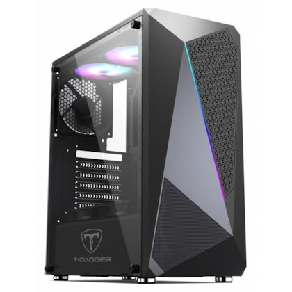 GABINETE GAMER T-DAGGER G25B MID TOWER RGB BLACK TGC-G25B