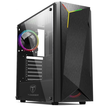 GABINETE GAMER T-DAGGER G28B MID TOWER PRETO TGC-G28B