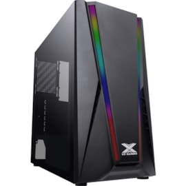 GABINETE GAMER VX GAMING FEUX RGB VIDRO EM ACRILICO PRETO