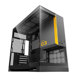 Gabinete Geometric Future Model 3 Matx Mini Tower Vidro Temperado Usb Tipo C Preto E Cinza Geo-M3-Bg