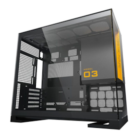 Gabinete Geometric Future Model 3 Matx Mini Tower Vidro Temperado Usb Tipo C Preto E Cinza Geo-M3-Bg