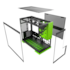 Gabinete Geometric Future Model 3 Matx Mini Tower Vidro Temperado Usb Tipo C Preto E Verde Geo-M3-Bnv