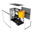 Gabinete Geometric Future Model 5 Eatx Mid Tower Lateral De Vidro Temperado Usb Tipo C 5 Fans Preto E Amarelo Geo-M5F-By