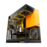 Gabinete Geometric Future Model 5 Eatx Mid Tower Lateral De Vidro Temperado Usb Tipo C 5 Fans Preto E Amarelo Geo-M5F-By