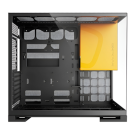 Gabinete Geometric Future Model 5 Eatx Mid Tower Lateral De Vidro Temperado Usb Tipo C Preto E Amarelo Geo-M5-By