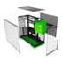 Gabinete Geometric Future Model 5 Eatx Mid Tower Lateral De Vidro Temperado Usb Tipo C Preto E Verde Geo-M5-Bnv