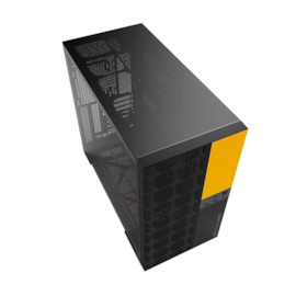 Gabinete Geometric Future Model 5 Vent Eatx Mid Tower Lateral De Vidro Temperado Usb Tipo C Preto E Amarelo Geo-M5V-By