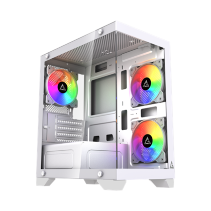 Gabinete Gstorm Raider Matx Mid Tower Vidro Temperado Usb 3.0 Branco Gs-Rai-Wh-3F