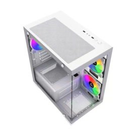 Gabinete Gstorm Raider Matx Mid Tower Vidro Temperado Usb 3.0 Branco Gs-Rai-Wh-3F
